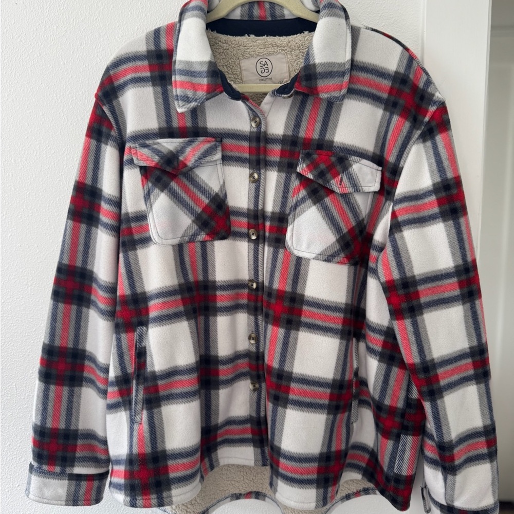 Sage Women's Plaid Sweater - Red, Black, White